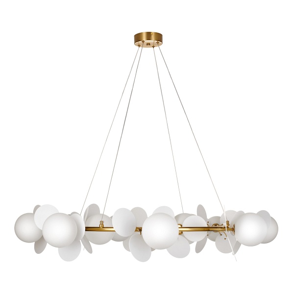 Lampa wisząca CHIC biało złota 105 cm - nowoczesna lampa do salonu Step Into Design