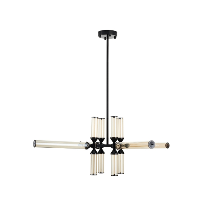 Lampa wisząca QUADRO-12 LED bursztynowe szklane klosze - Step Into Design