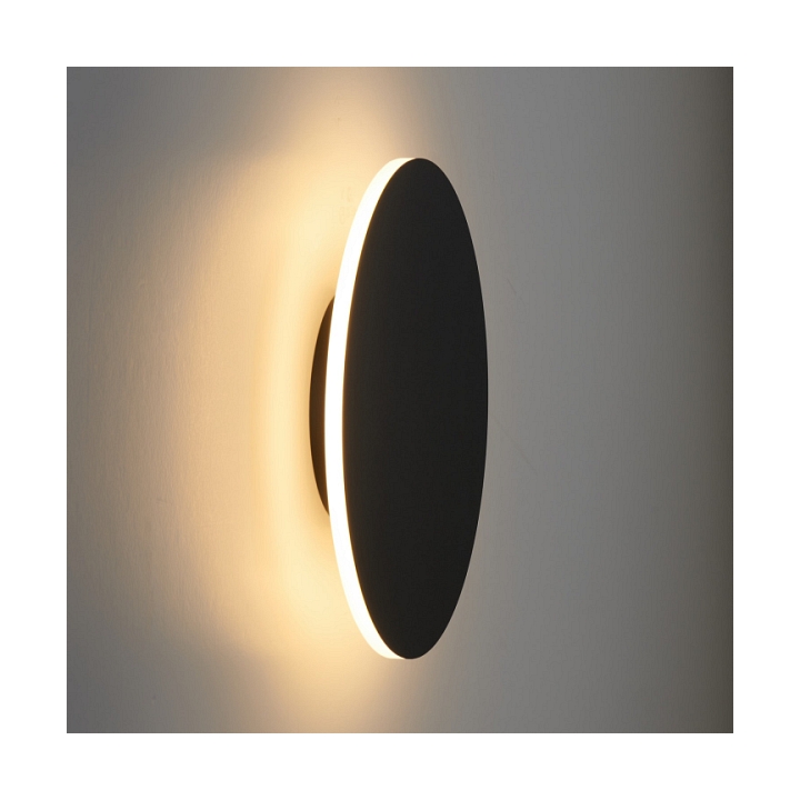 Lampa ścienna NYX 25 cm - LED okrągła, metalowa, czarna - Step Into Design