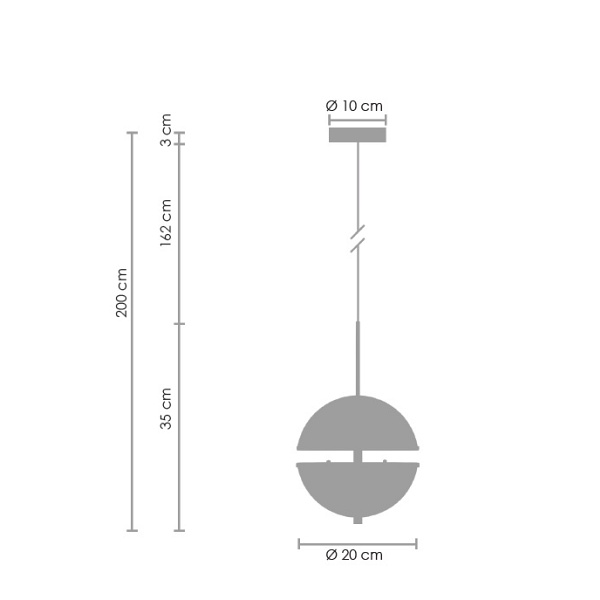Lampa wisząca SFERA-1 LED złota 20 cm Step Into Design