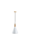 Lampa wisząca NORDIC WOODY biało drewniana 25 cm - Step Into Design