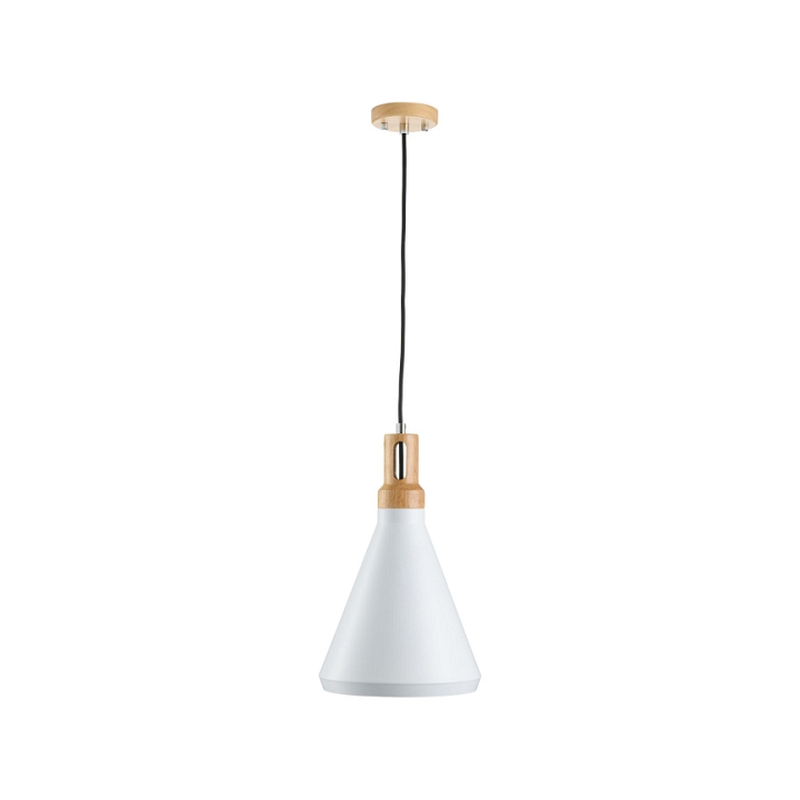 Lampa wisząca NORDIC WOODY biało drewniana 25 cm - Step Into Design