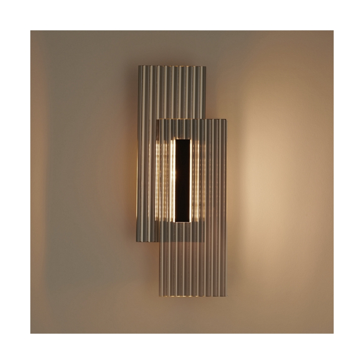 Lampa ścienna NOIR LED, kinkiet czarny ryflowany dwustronny - Step Into Design