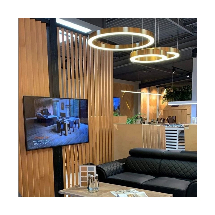 Lampa wisząca CIRCLE 40+40 - LED, ring tytanowy na 1 podsufitce - Step Into Design