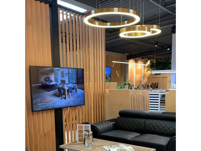 Lampa wisząca CIRCLE 60+60 LED mosiądz na 1 podsufitce Step Into Design