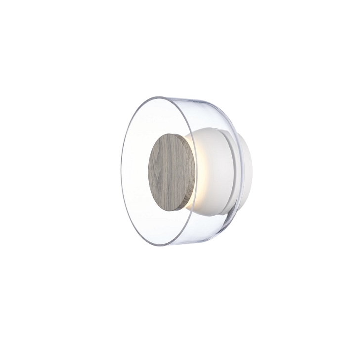 Lampa ścienna DONUT 18 – LED, szkło transparentne, brąz orzechowy - Step Into Design