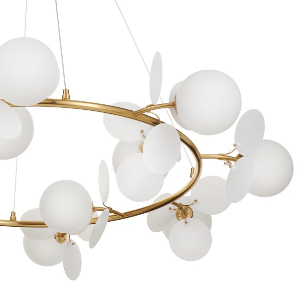 Lampa wisząca CHIC biało złota 105 cm - nowoczesna lampa do salonu Step Into Design