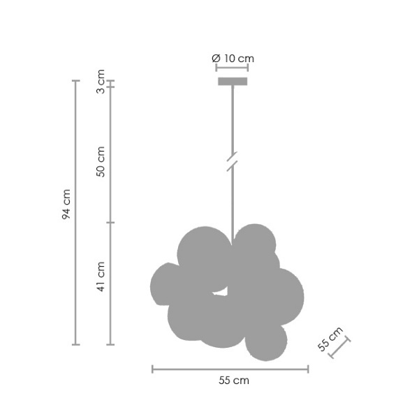 Lampa wisząca ASTRONOMY-11 czarna 55 cm Step Into Design