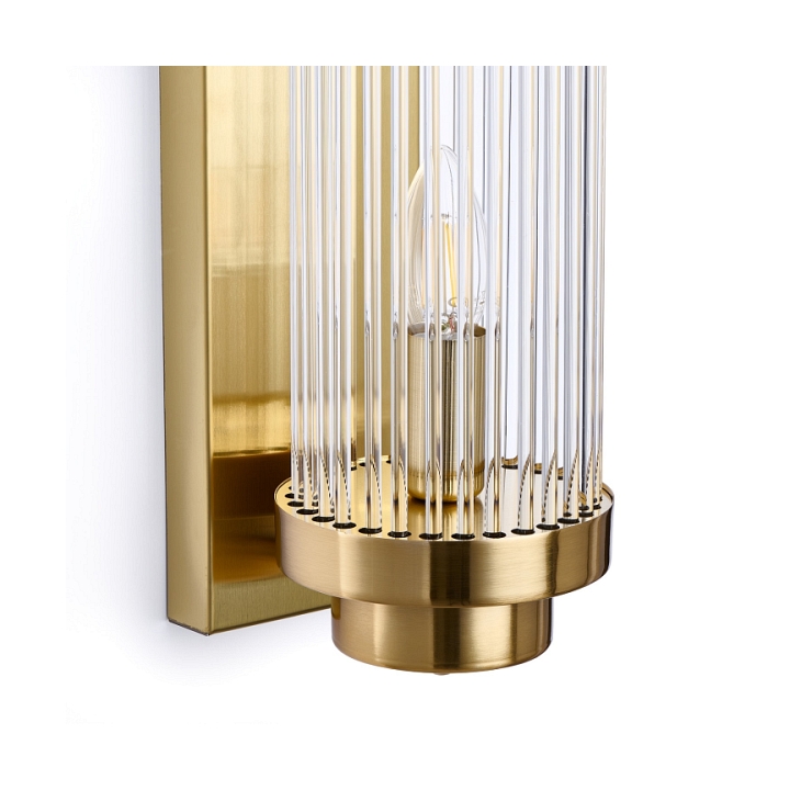 Lampa ścienna STELO 60 cm - kinkiet kryształowy LED, rama metalowa, złoty - Step Into Design