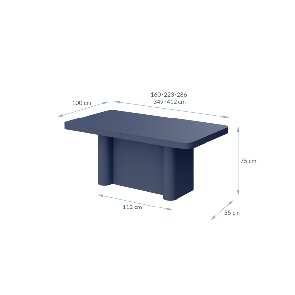 Stół rozkładany PORTOFINO - Wariant Kolorystyczny: Niebieski MAT - Hubertus