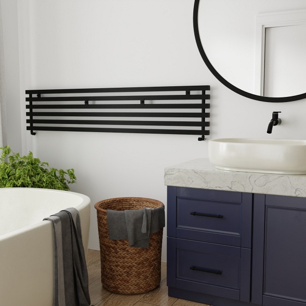 Grzejnik Deco 2 poziomy Czarny Imers szer. 1200x250mm 488W