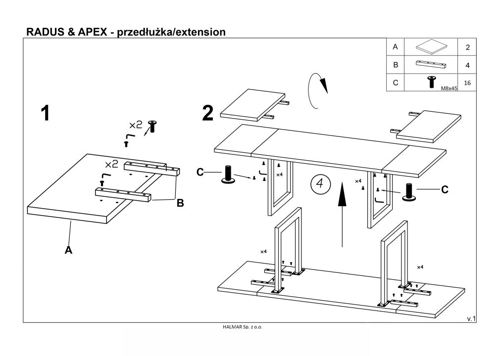 Instrukcja montażu Apex Radus