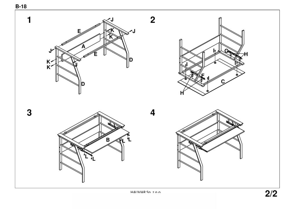 Instrukcja montażu biurka B18