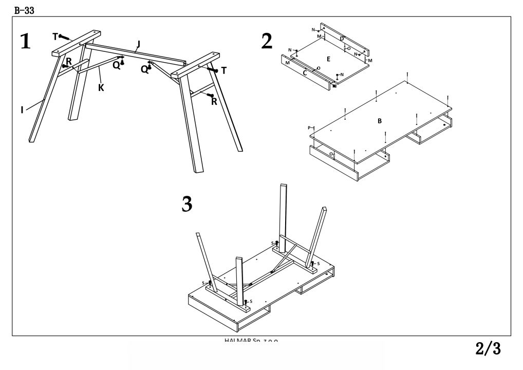 Instrukcja montażu biurka B33