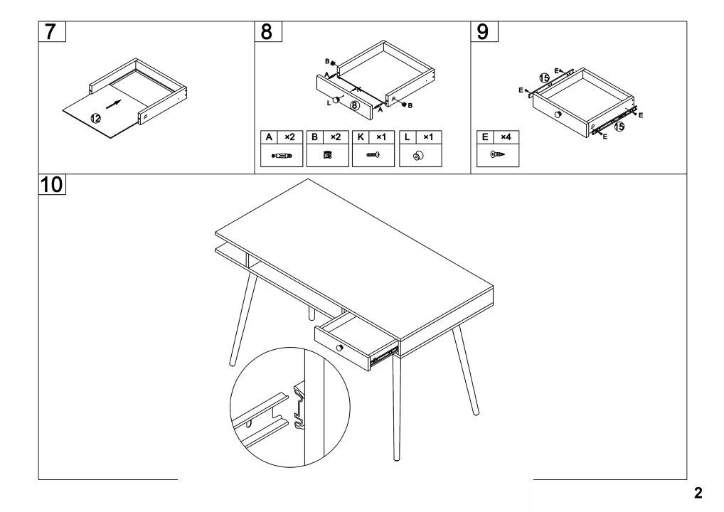 Instrukcja montażu biurka B34