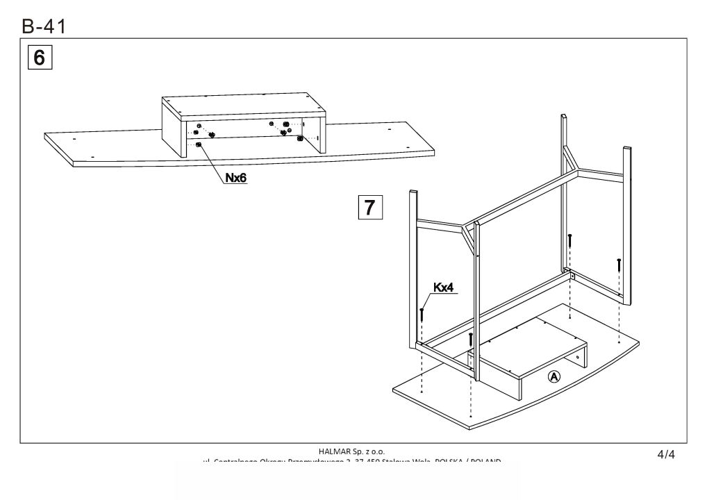Instrukcja montażu biurka B41