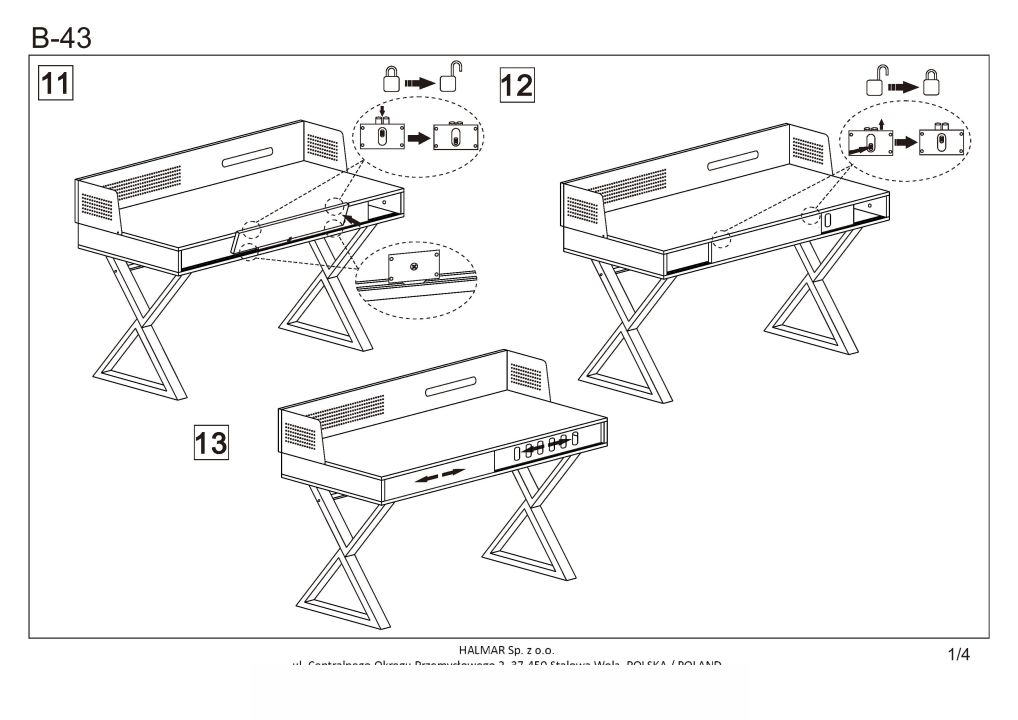 Instrukcja montażu biurka B43