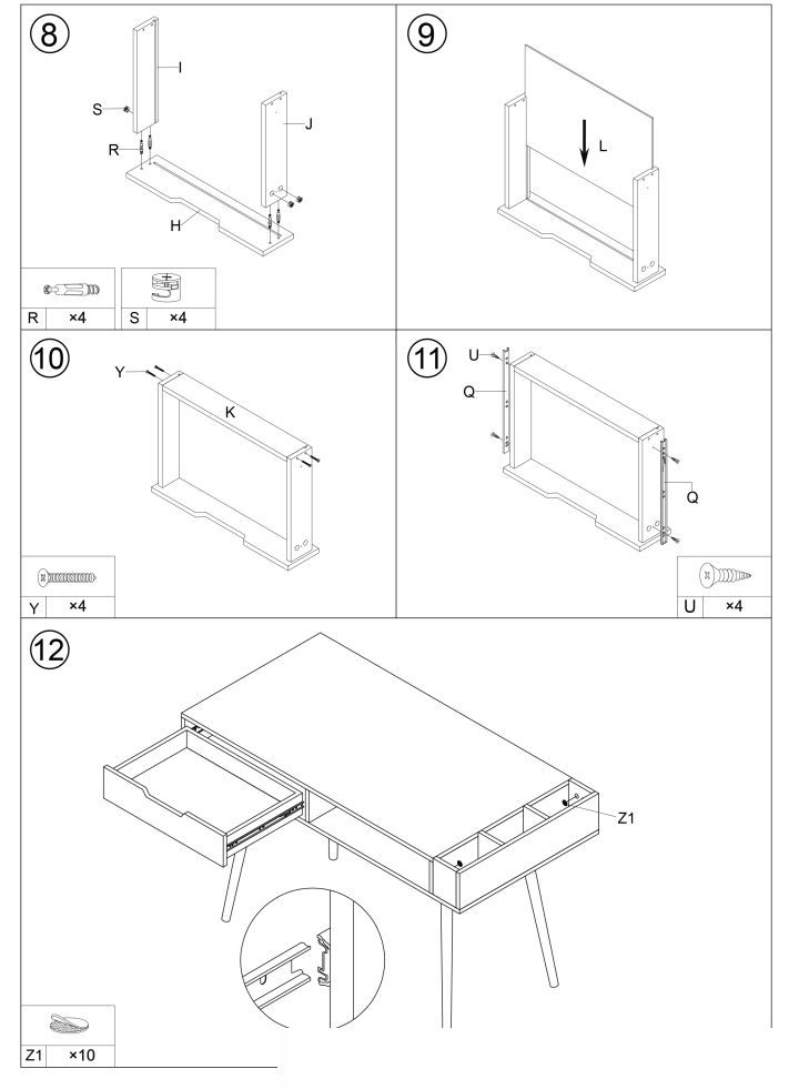 Instrukcja montażu biurka B45
