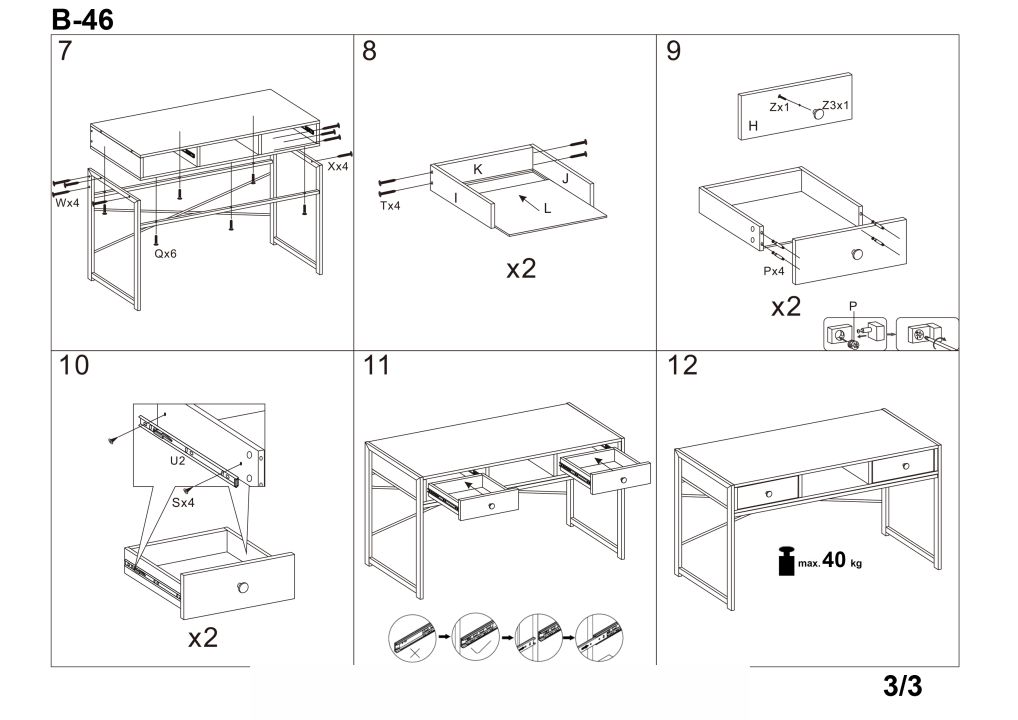 Instrukcja montażu biurka B46