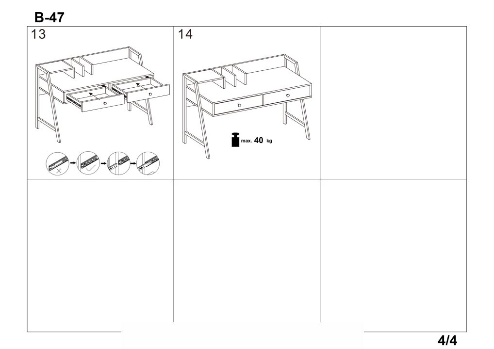 Instrukcja montażu biurka B47
