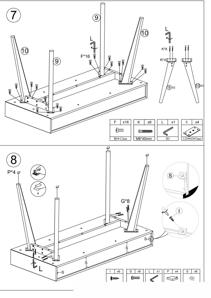 Instrukcja montażu biurka B6