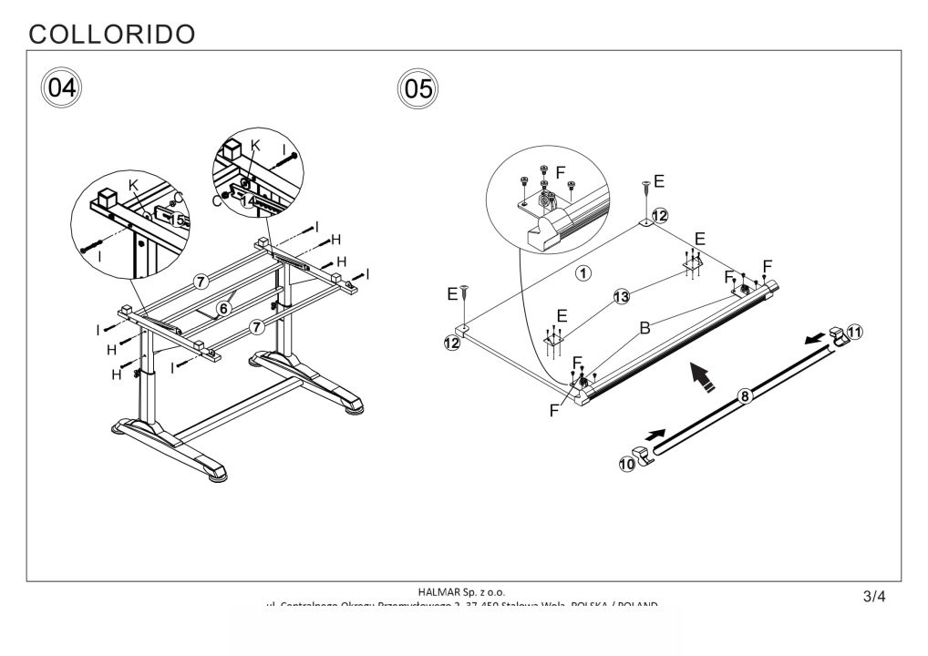 Instrukcja montażu biurka Collorido