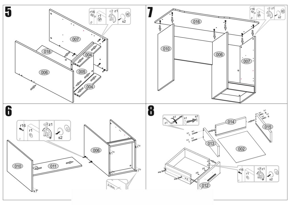 Instrukcja montażu biurka Elmo