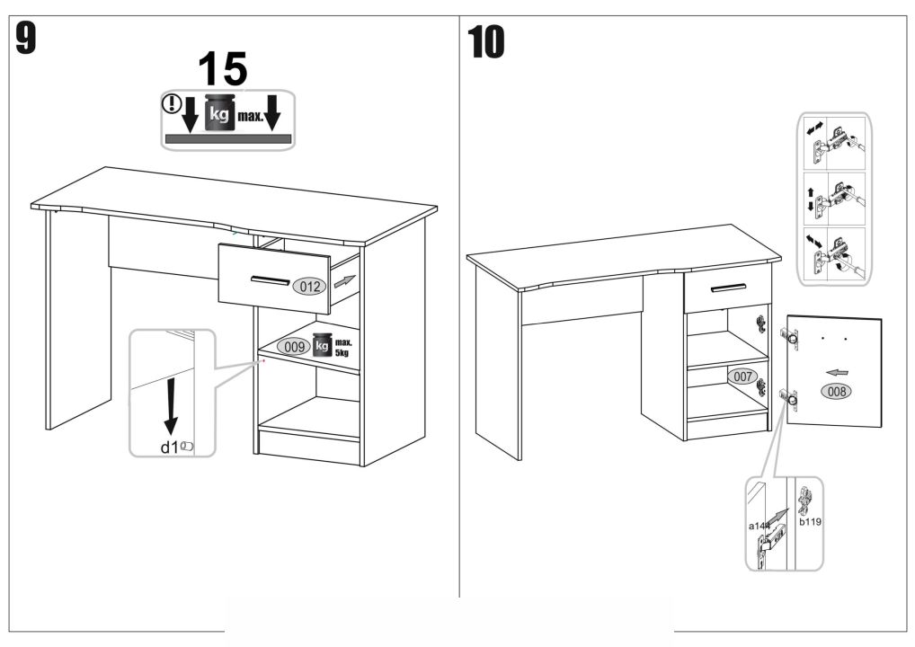 Instrukcja montażu biurka Elmo
