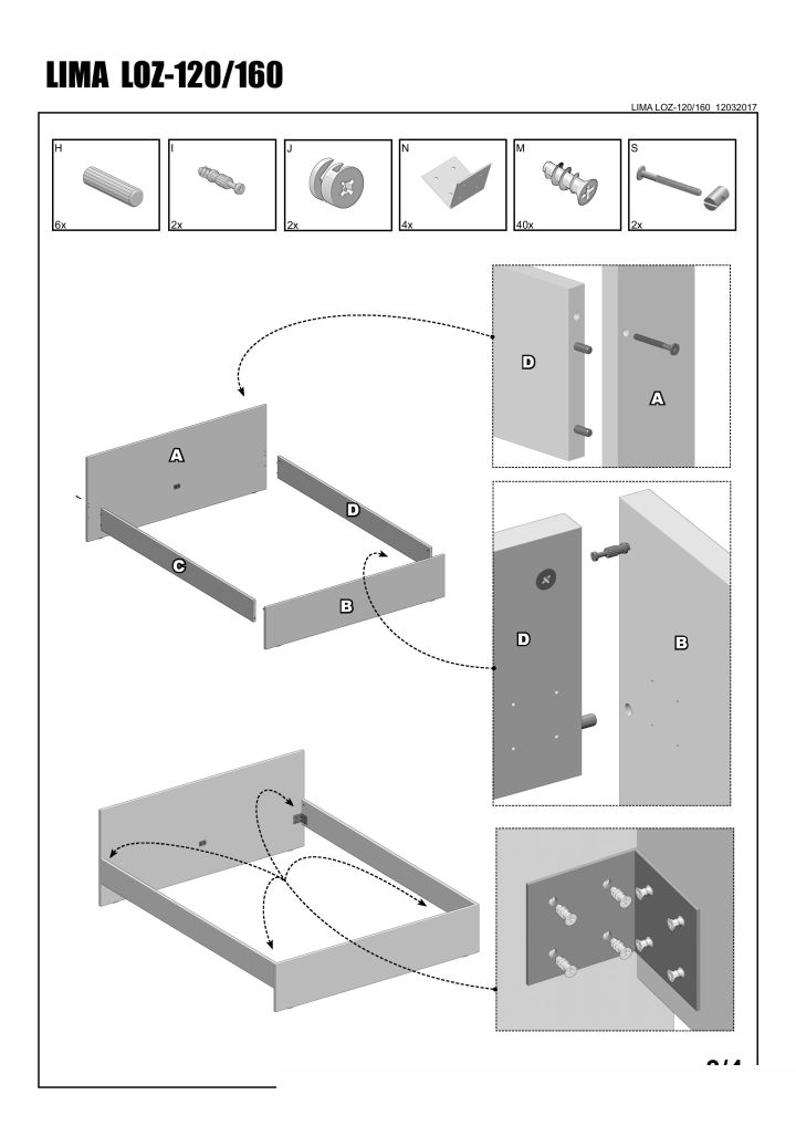 Instrukcja montażu biurka Lima B 1