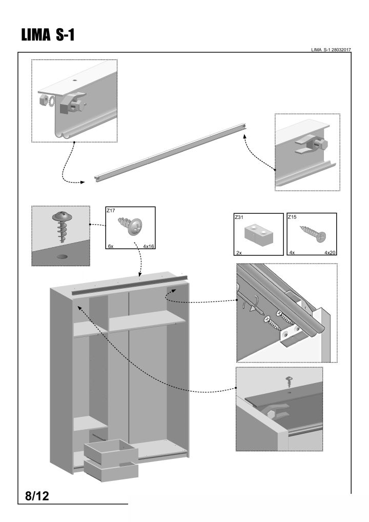Instrukcja montażu biurka Lima B 1