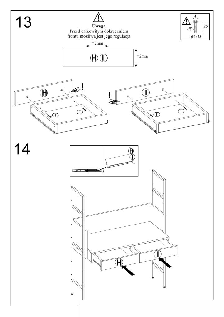 Instrukcja montażu biurka Mobius 2S
