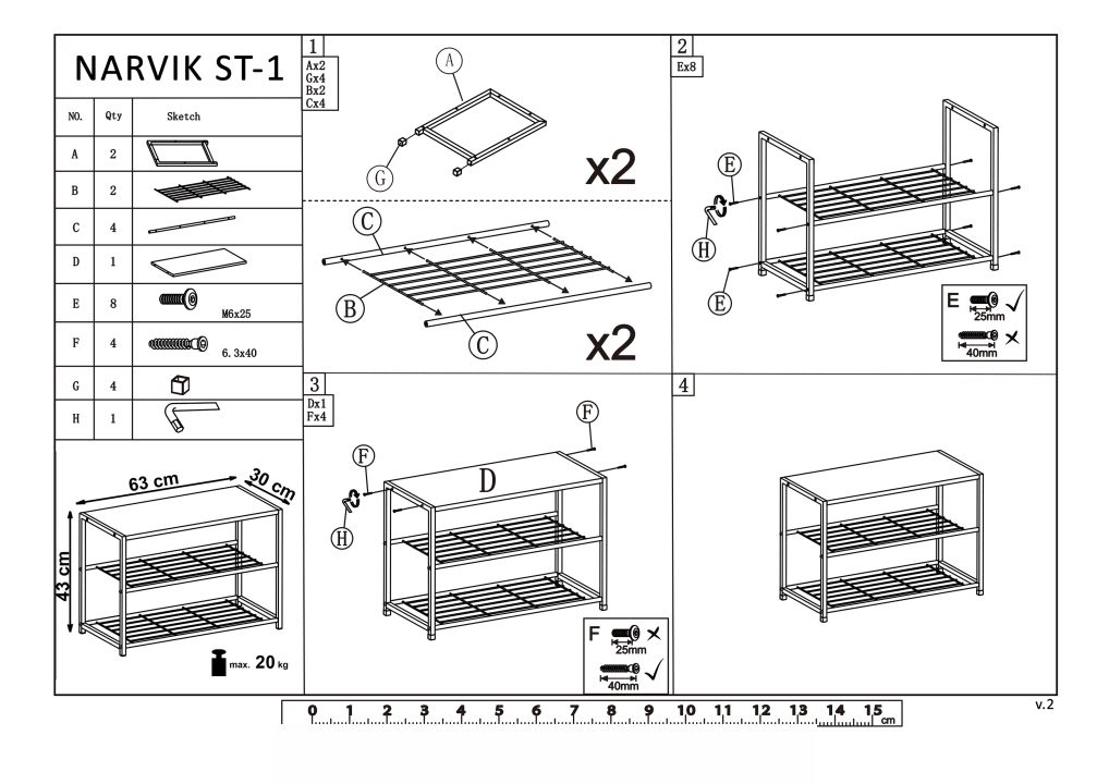 Instrukcja montażu biurka Narvik B1