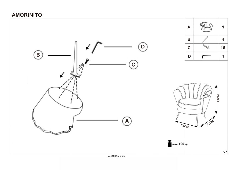 Instrukcja montażu fotela Amorinito