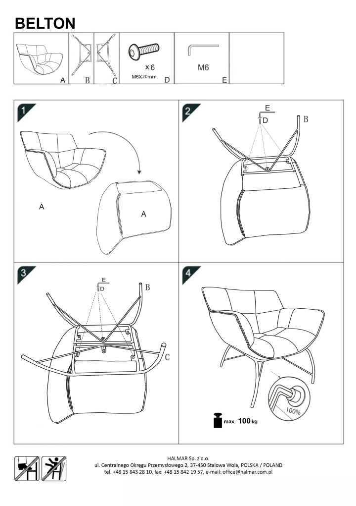 Instrukcja montażu fotela Belton
