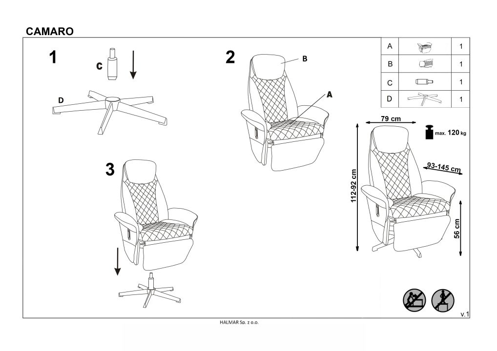 Instrukcja montażu fotela Camaro