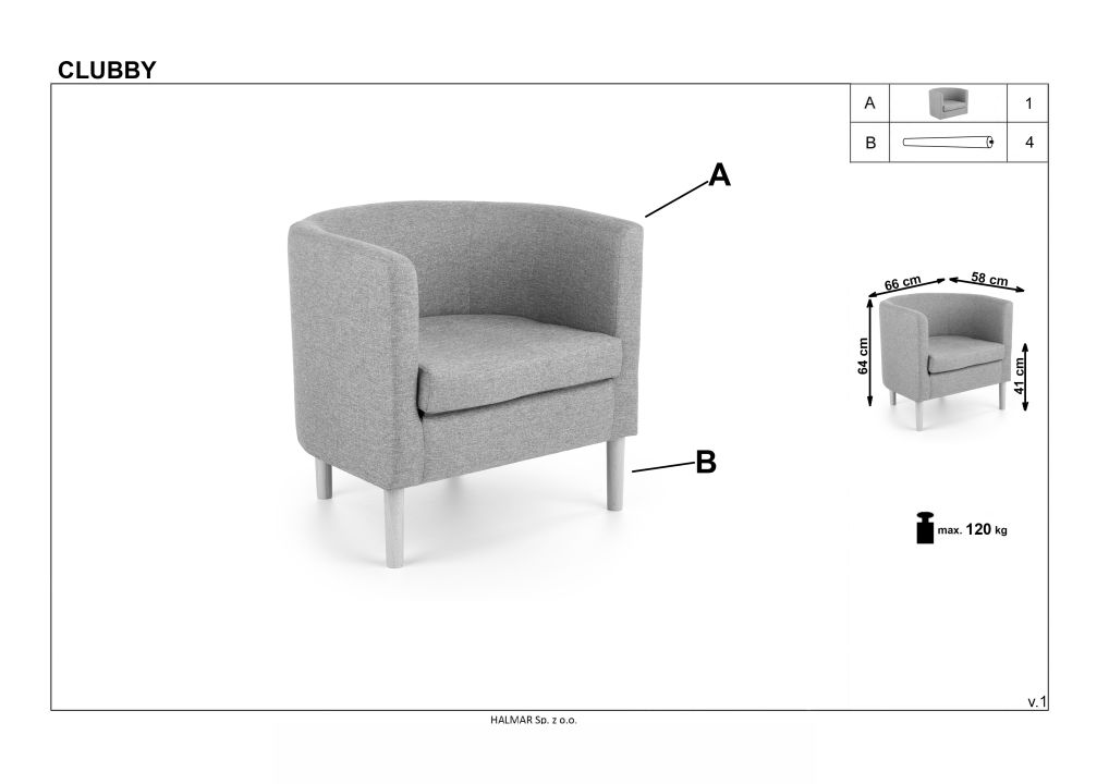 Instrukcja montażu fotela Clubby 2