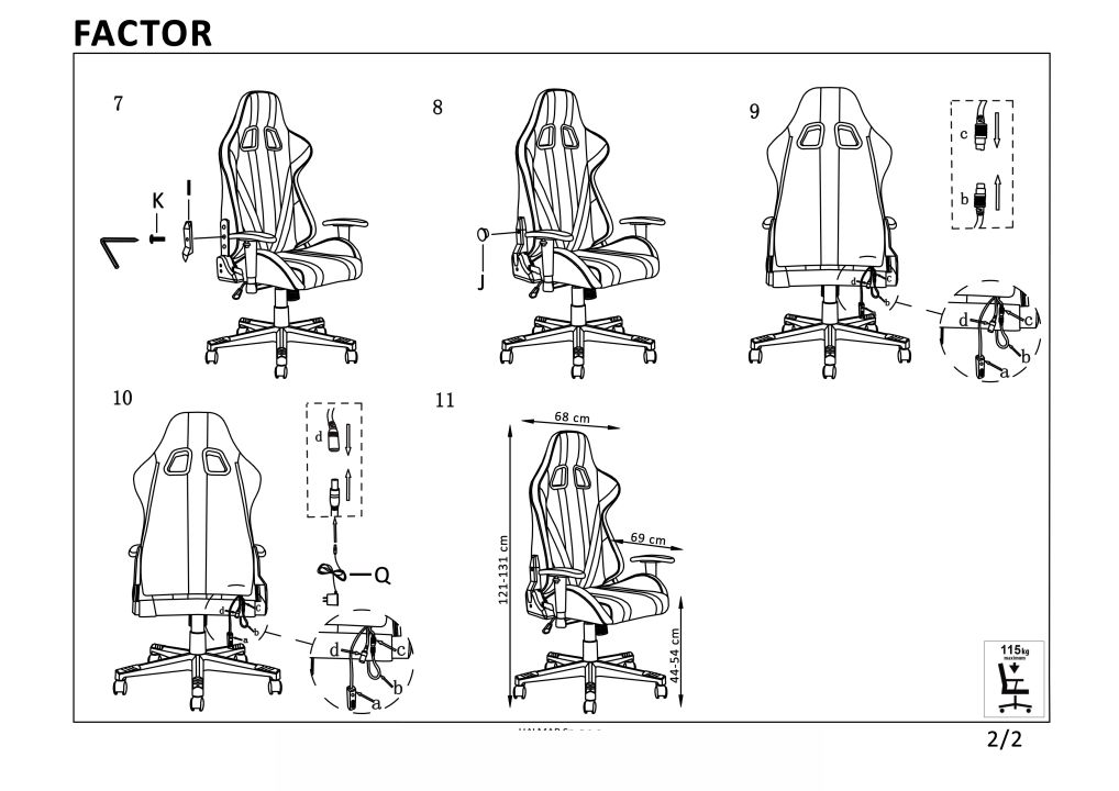 Instrukcja montażu fotela Factor Led
