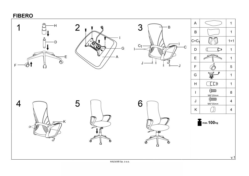 Instrukcja montażu fotela Fibero