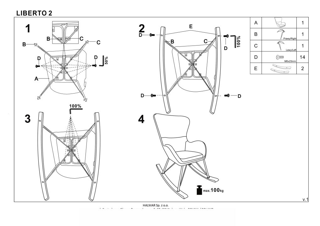 Instrukcja montażu fotela Liberto 2