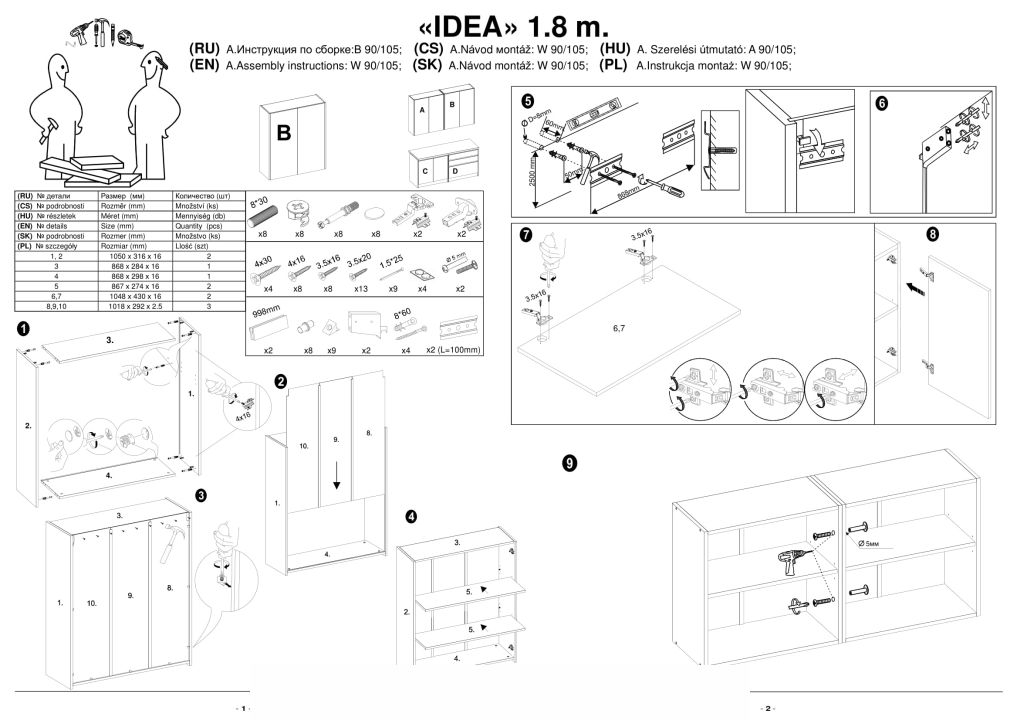 Instrukcja montażu Idea 180
