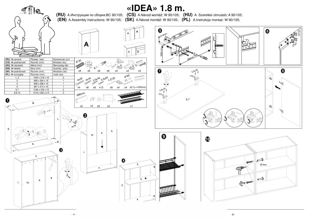 Instrukcja montażu Idea 180