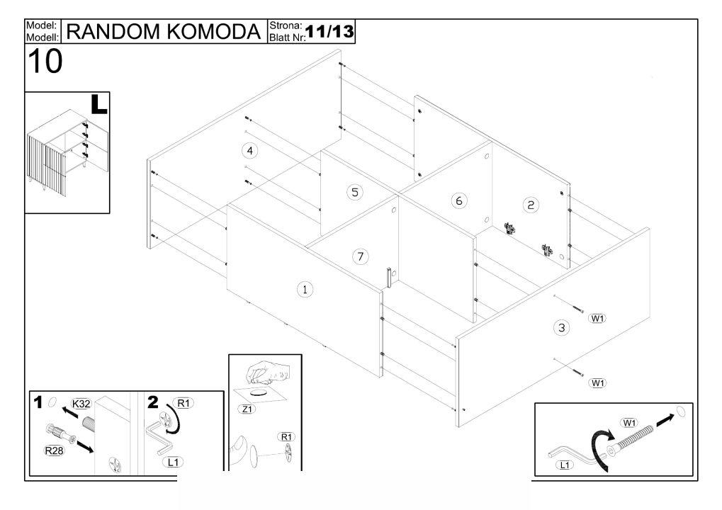 Instrukcja montażu komody Random Km 1