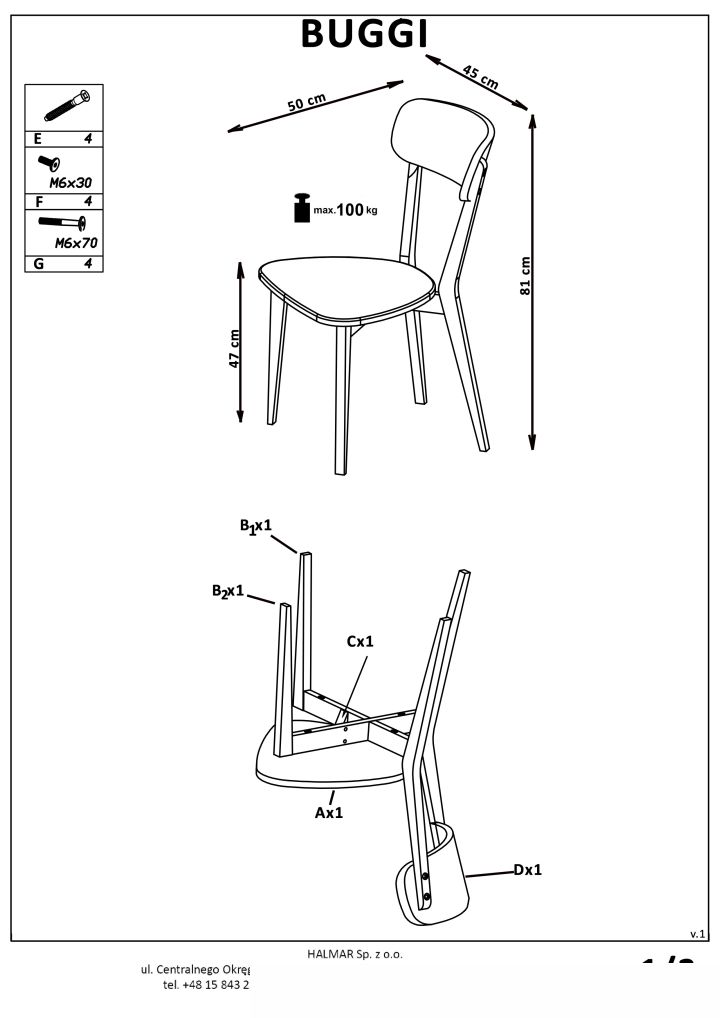 Instrukcja montażu krzesła Buggi