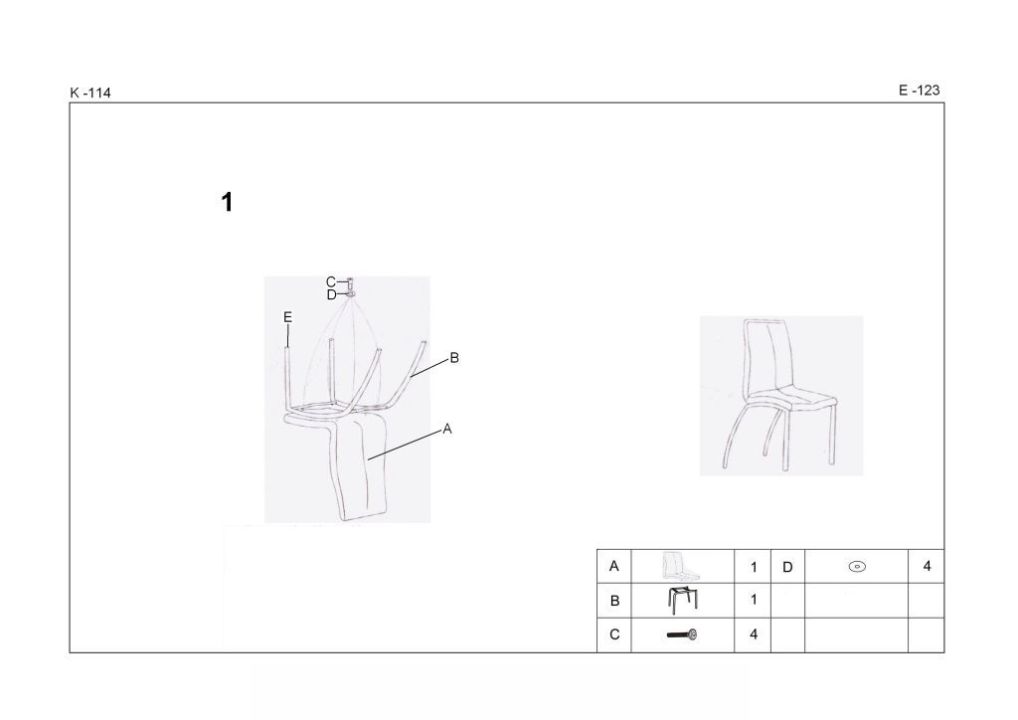 Instrukcja montażu krzesła K114