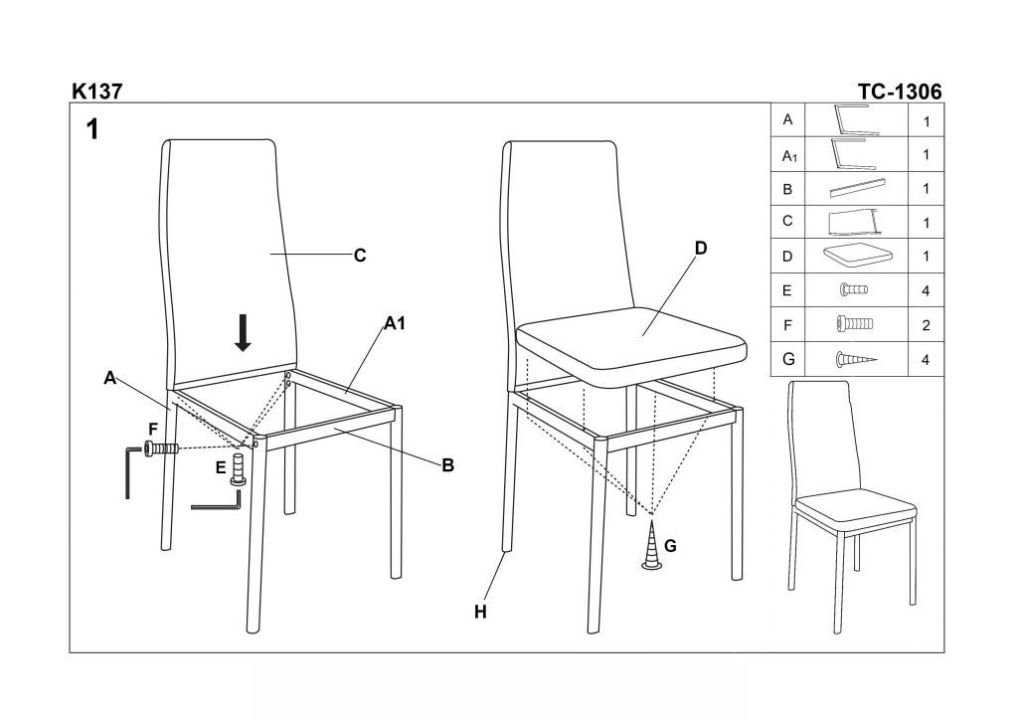 Instrukcja montażu krzesła K137
