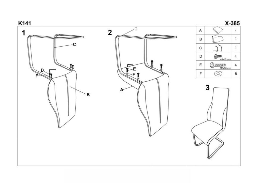 Instrukcja montażu krzesła K141
