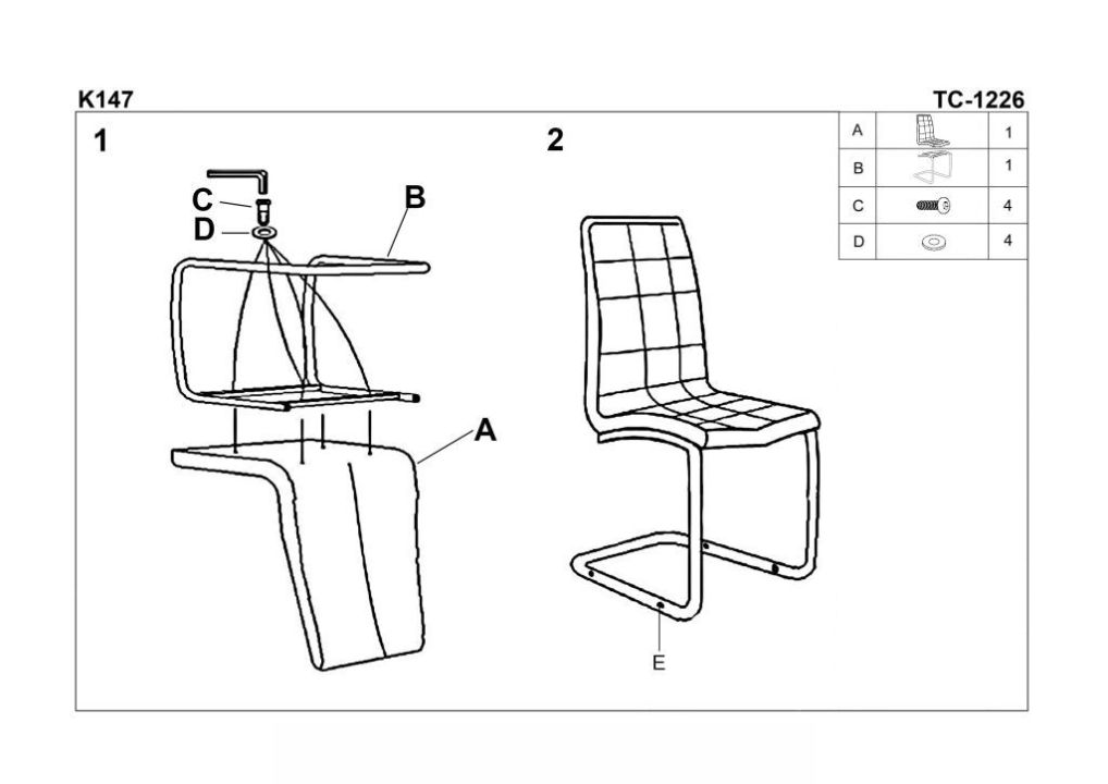 Instrukcja montażu krzesła K147