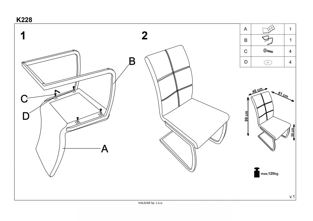 Instrukcja montażu krzesła K228