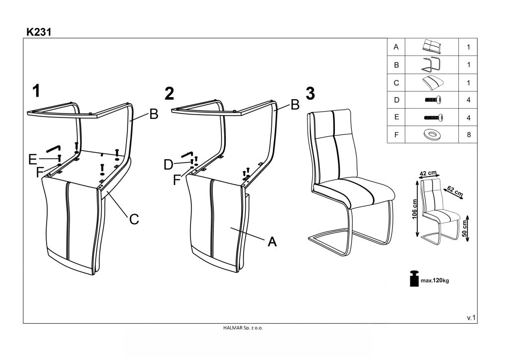 Instrukcja montażu krzesła K231