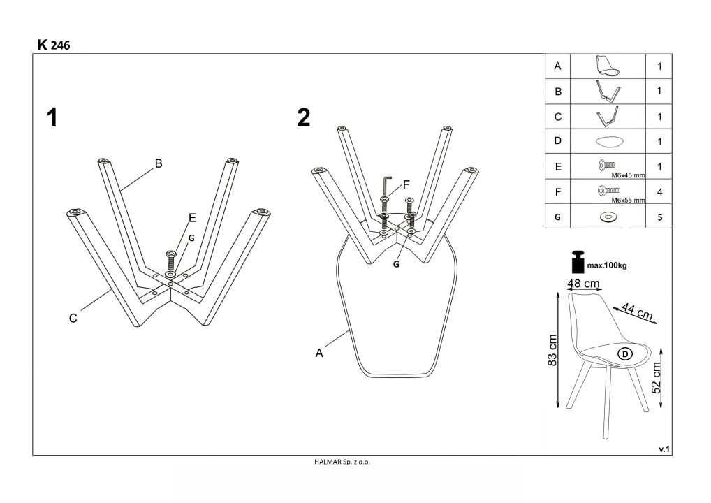 Instrukcja montażu krzesła K246